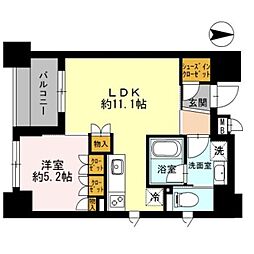 リヴァーク四条烏丸 1LDKの間取図画像