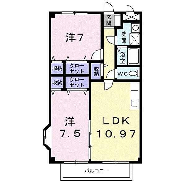 サンヒルズ千代田I ｜大阪府河内長野市市町(賃貸アパート2LDK・2階・61.11㎡)の写真 その2