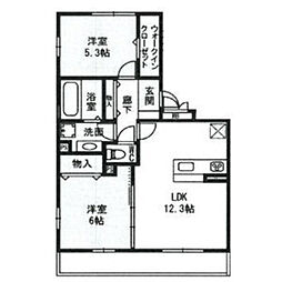 D-roomセピアコート鳳 2LDKの間取図画像