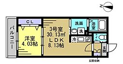 アヴェンタドール 1LDKの間取図画像