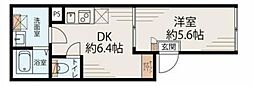 Bliss住吉 1DKの間取図画像