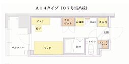 かわしん百合丘ビル ワンルームの間取図画像