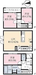 ベルリード 3LDKの間取図画像