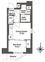 COMFORIA南千住 1DKの間取図画像
