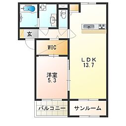 M・Kスクエア2 1SLDKの間取図画像