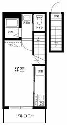 グラン徳丸 2階ワンルームの間取り