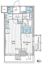 パークアクシス東陽町レジデンス 10階1LDKの間取り