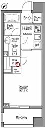 レジディア池袋ウエスト 1Kの間取図画像