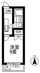 サンメゾンフジミ 1Kの間取図画像