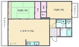 エミネント香椎 2LDKの間取図画像
