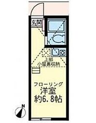 アーリア 2階ワンルームの間取り