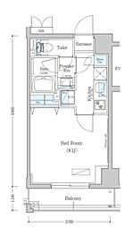 アーバネックス清澄白河2WEST 1Kの間取図画像