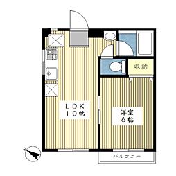 ハイツミヤモト 1LDKの間取図画像