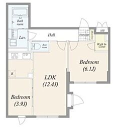 GRAN PASEO 目黒花房山 4階2LDKの間取り
