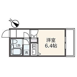 ティアロレジデンス 1階ワンルームの間取り