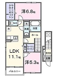 ブリーズガーデン 2LDKの間取図画像