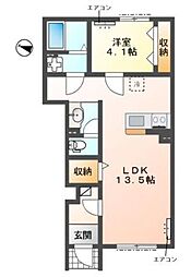 (仮称) 柏市高田新築アパート 1LDKの間取図画像