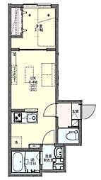 リディアコート北越谷 1LDKの間取図画像