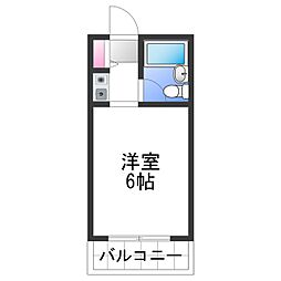 Base1貝塚 1Kの間取図画像