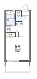 レオパレスヴィルヌーブ(12627) 2階ワンルームの間取り