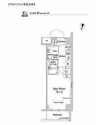 プラウドフラット学芸大学2 1Kの間取図画像