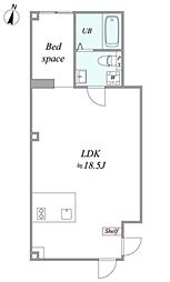 trias.N 3階1LDKの間取り