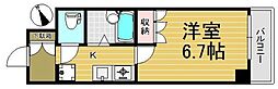 ビークルコート 7階1Kの間取り