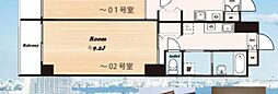 タスティ大通り公園 1Kの間取図画像