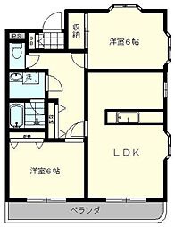 ルーラルパーク 2LDKの間取図画像