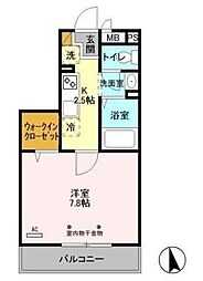 グランドール 1Kの間取図画像