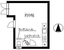ヴィクトワール千住 2階ワンルームの間取り