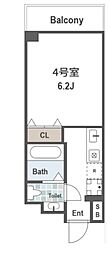 銀座アパートメントハウス 1Kの間取図画像