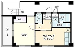 シールート今川 1DKの間取図画像