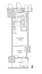 ブルックサイドレジデンス木場 1DKの間取図画像