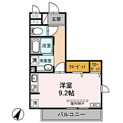 第8グリーンハイツ ワンルームの間取図画像