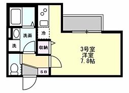 ベイルームステラ橋本 ワンルームの間取図画像