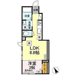 セレスティア柴又IV 1階1LDKの間取り