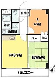 スタードミール 1SDKの間取図画像