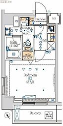 HY'sタバタ2ウエスト 1Kの間取図画像