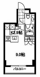 フレンシア麻布十番サウス 1Kの間取図画像