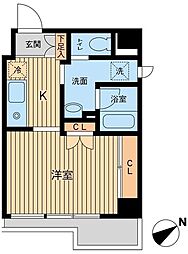 エポック45 1Kの間取図画像
