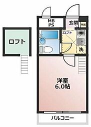 トップヒルゲート1 1階1Kの間取り