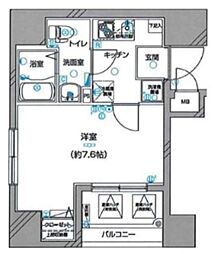 ディアレイシャス王子神谷 1Kの間取図画像