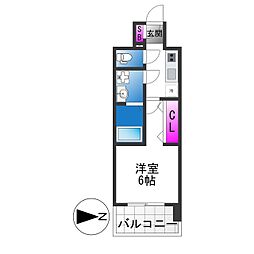 ファステート大阪アステール 1Kの間取図画像