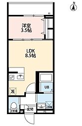 robot home 蕨IV(ロボットホームワラビフォー) 1LDKの間取図画像