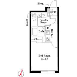 アバンティア西新宿I 1Kの間取図画像