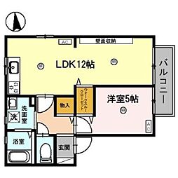 和歌山電鐵貴志川線 日前宮駅 徒歩25分の賃貸アパート 2階1LDKの間取り