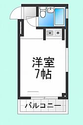 ロイヤル北三国 ワンルームの間取図画像