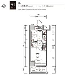 HYs綾瀬II 6階1Kの間取り