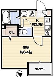 プリムス大宮 1Kの間取図画像